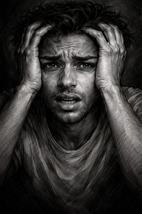 Portrait d’homme anxieux